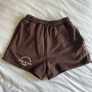 White Fox Brown Sweat Shorts